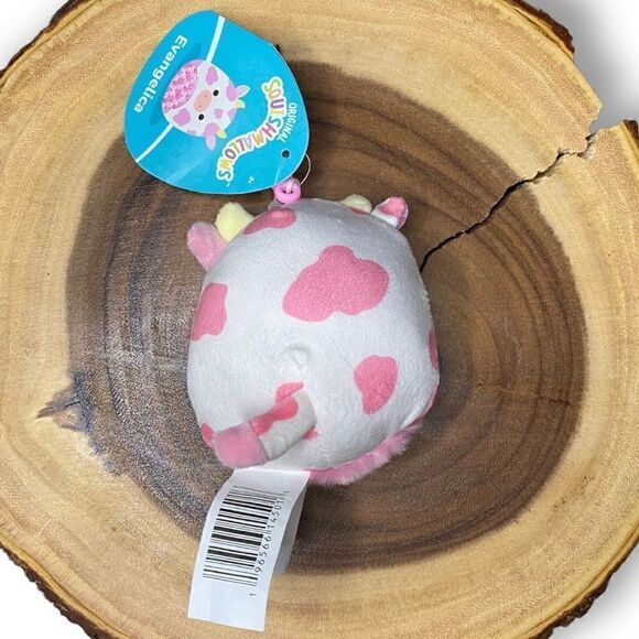 Squishmallows Evangelica The Pink Spotted Cow 3.5” Clip Keychain Vday 2023 - Picture 4 of 7